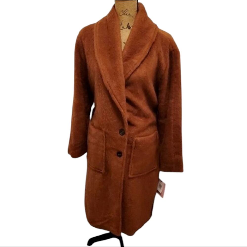 ANTHROPOLOGIE X Avec Les Filles faux fur belted waking coat size medium New